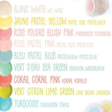 Scrapcooking - Set van 9 pastelkleurstoffen - Blauw, Geel, Koraal, Roze, Turkoois, Limoengroen, Wit, Aquagroen, Poederroze - Eetbare kleurpoeder voor cakes, muffins, macarons - 4272