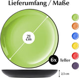 MIAMIO - Set van 6 keramische aardewerken borden/dinerborden - Le Papillon Collection (kleurrijke, kleine borden (6x))