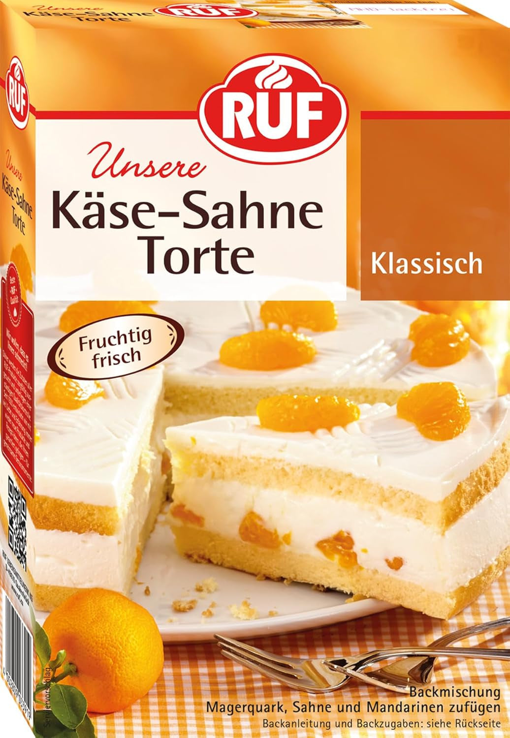 RUF Apfeltorte, Backmischung Für Eine Apfel-Torte Met Sahne-Creme en Zimt-Zucker, Apfel-Zimt-Torte, Vegan Naty Shop Käse-Sahne-Torte 350 G (1Er Pack)