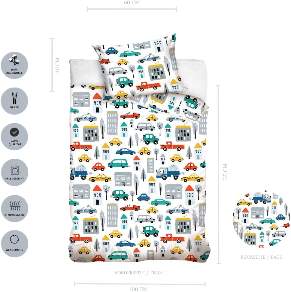 Beddengoed voor jongens, diverse motieven, 100% katoen Beddengoed - kinderen Naty Shop