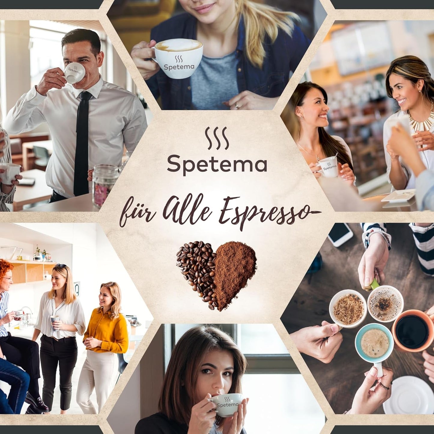 Spetema Kaffeebohnen Ragazzi Espressoreep - 50% Arabica & 50% Robusta, Intensität 8/10, Mittlere Röstung, Zartes Aroma & Dichtes Geschmackserlebnis, 1 kg.