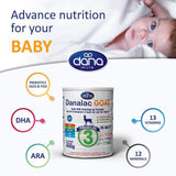 Danalac (1 stuk) Geavanceerde geitenmelkformule voor groei 800 g babymelkpoeder fase 3 voor peuters en baby's van 1-3 jaar