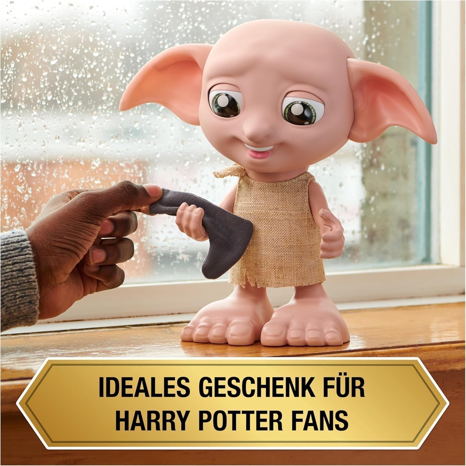 Wizarding World Harry Potter - Dobby House Elf interactieve pop met meer dan 30 geluiden, zinnen en bewegingen, Duits-Italiaans, speelgoed voor 6 jaar oud, fanartikel Poppen Naty Shop
