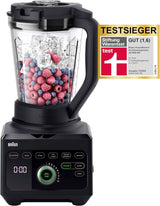 Braun Hochleistungsmixer Powerblend 9 JB9040 – Standmixer Met Glas-Mixkrug, 18 Mixprogramma, 10 Geschwindigkeiten + Pulsefunktion, Heiße Suppen Funktion, Reinigungsprogramm, Stampfer, 1600 W, Schwarz Kitchen Naty Shop