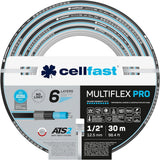 Tuinslang Cellfast MULTIFLEX PRO, duurzaam, 6-laags, ATS2 gebreide vlecht, UV- en algenbestendig, zware metalen vrij, fluwelen technologie, 35 bar, -20/+65°C, 3/4", 30m