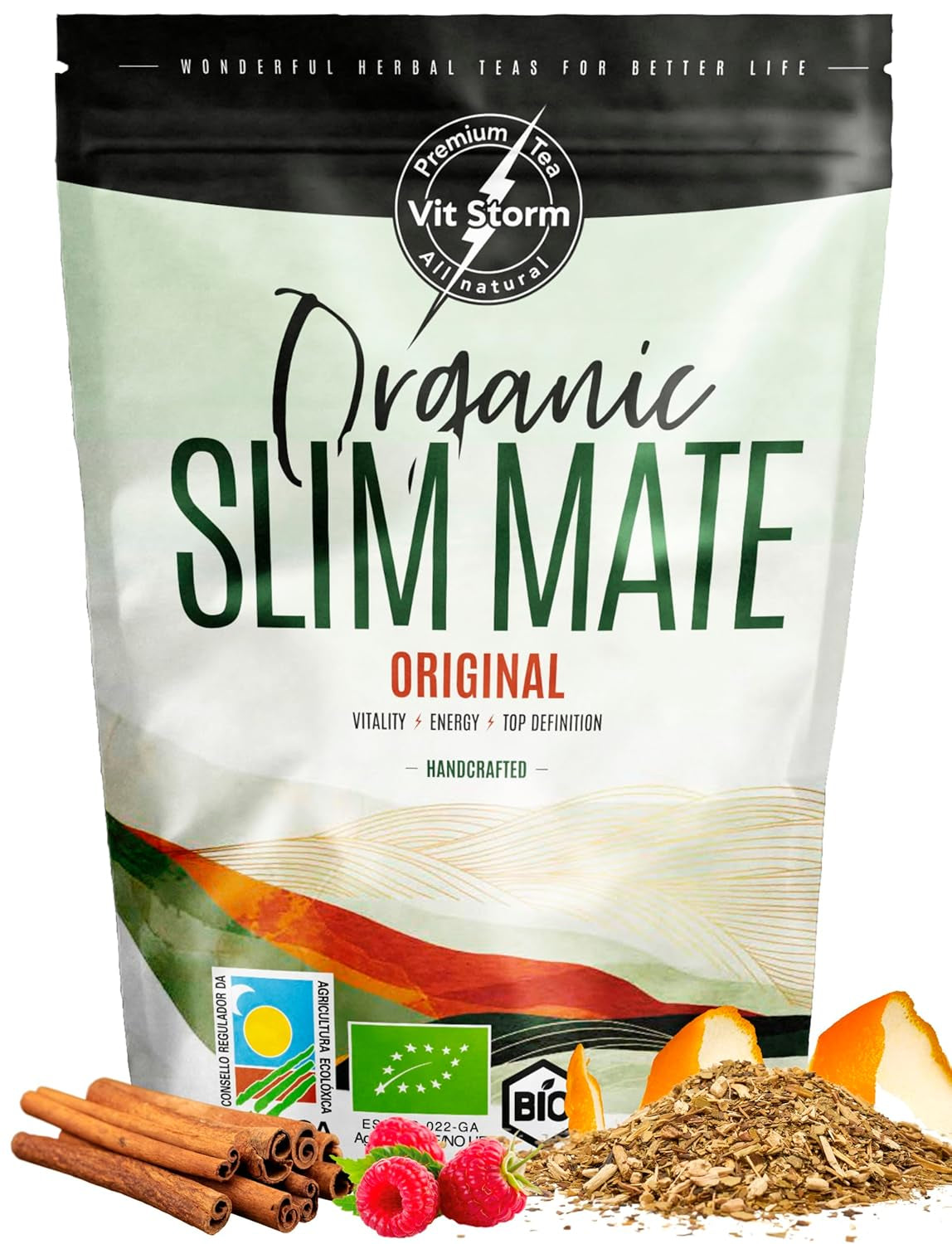 VITSTORM® Slim Tea Kardemom – BIO Yerba Mate Thee – Detox- en diuretische thee – 100G