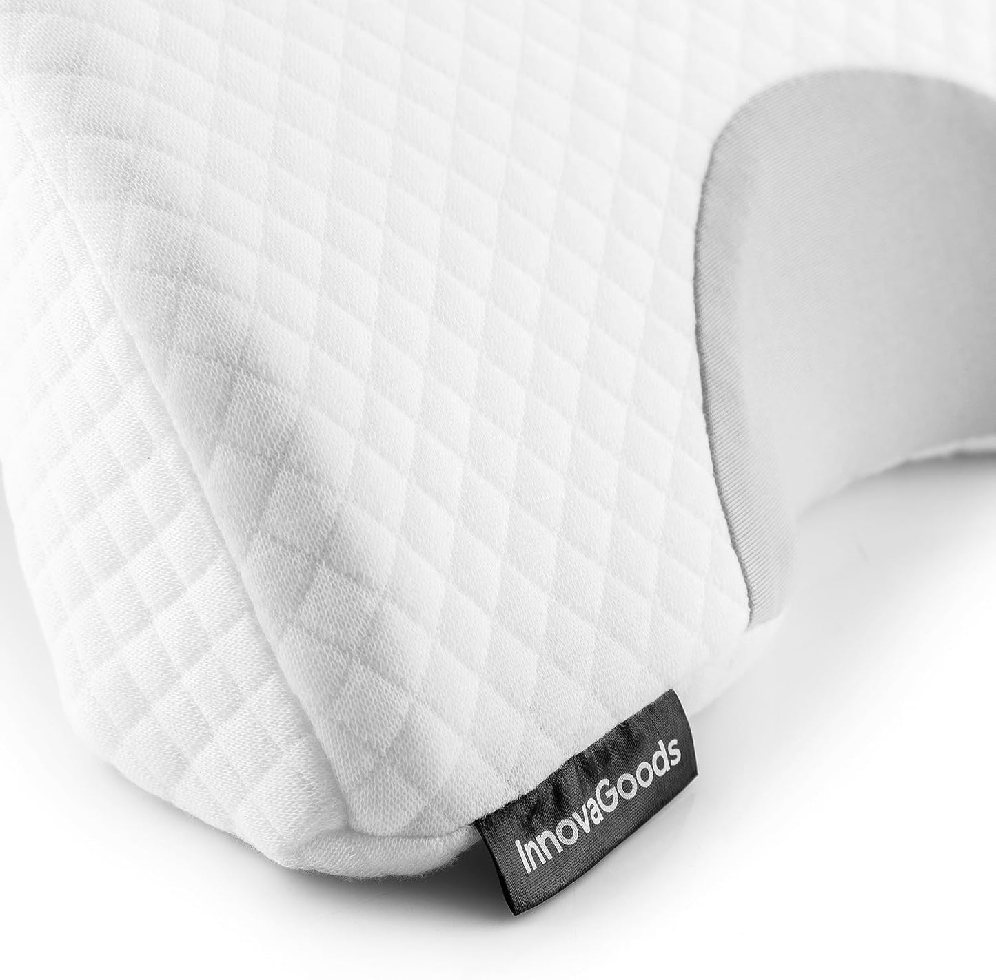 InnovaGoods - Visco-elastisch nekkussen voor koppels, Ergonomisch ontwerp voor ontspanning van koppels, Traagschuim voor drukverlichting, Afneembare hoes, Wit, 36 x 12,5 x 30,5 cm, Traagschuim