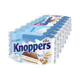 Witte en Zwarte Knoppers – 8 x 25 g – Wafelschijfjes gevuld met donkere cacaowafels, stukjes zwarte koekjes, melk en nougatcrème