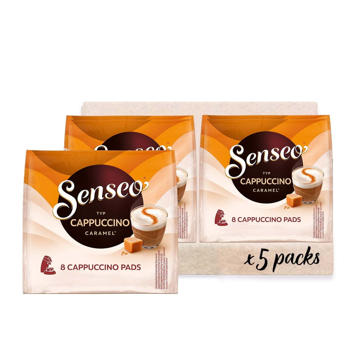 Senseo Pads Cappuccino Karamel, 5 x 8 Getränke, 40 Kaffeepads