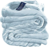 Comfortabele deken, polyester, blauw, 150 X 200 Cm Bedden en Dekens De Witte Lietaer Ice Bleu 150X200 Cm