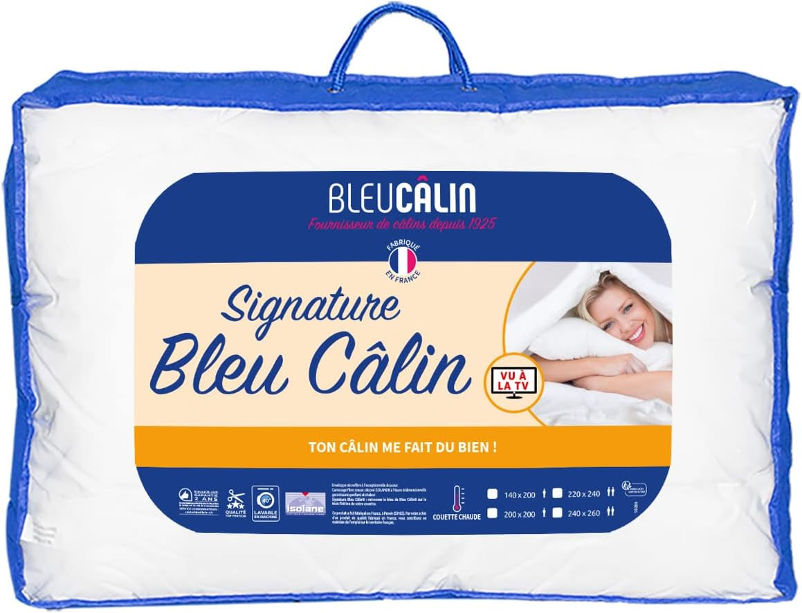 Bleu Câlin Warm dekbed voor 1 persoon "Gamme Signature", zachte microvezelhoes, 140 X 200 cm Dekbedden en dekbedden Naty Shop