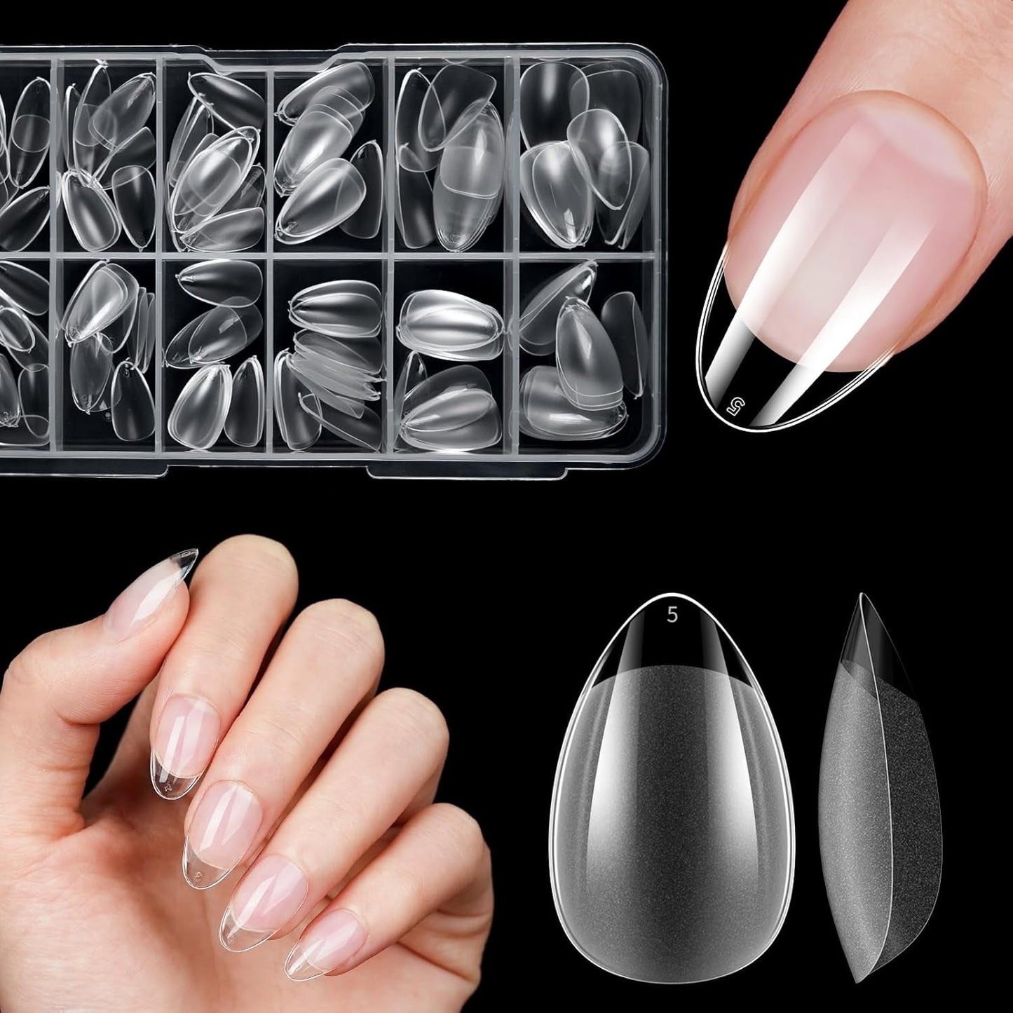 Korte kunstnagels Ballerina 120 stuks lijm op 12 maten Korte kunstnagels Zachte gel Volledige dekking nageltips voor korte gelnagels S