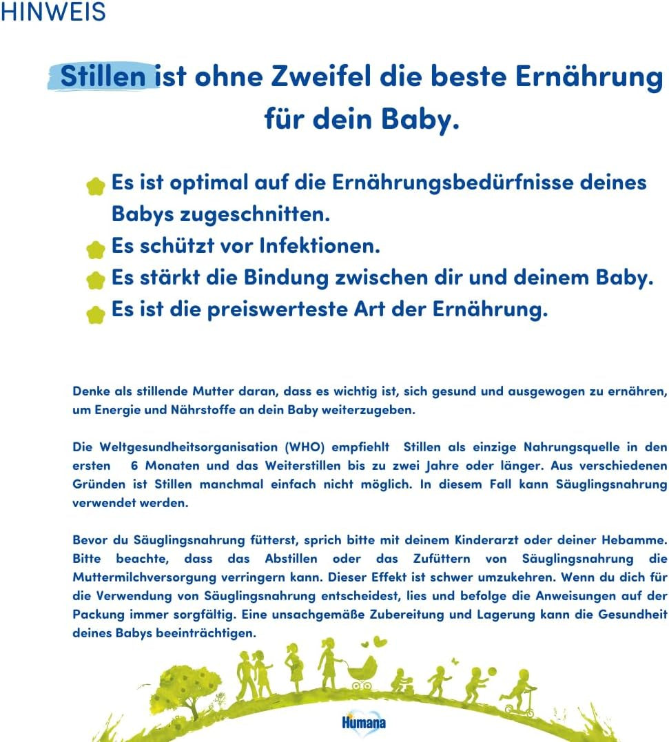 Humana Kindergetränk 1+, vanaf 1 jaar, Milchpulver für Kindermilch, nährstoffreiche Milch für Kleinkinder, als gelegentliches Milchgetränk of zur Mahlzeit, 650 g