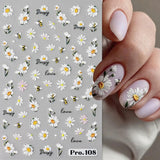 5 Stuks Geprägte Gänseblümchen Nagelsticker Selbstklebend Blumen Nagelaufkleber Gänseblümchen Schmetterling Nagel Sticker Nageldesign Aufkleber Nägel Zubehör Blume Nail Sticker Flower Nail Art Stickers