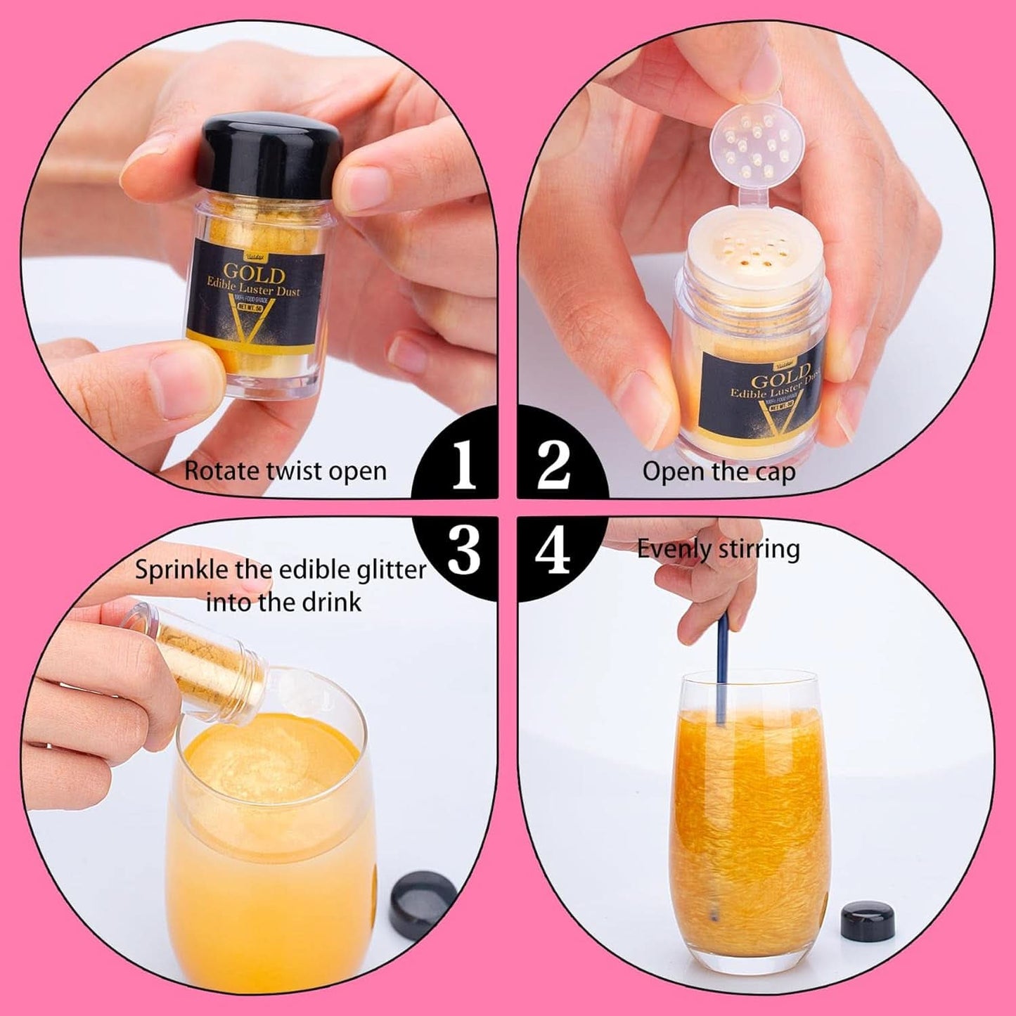 Eetbare glitters, 5 gram Naty Shop
