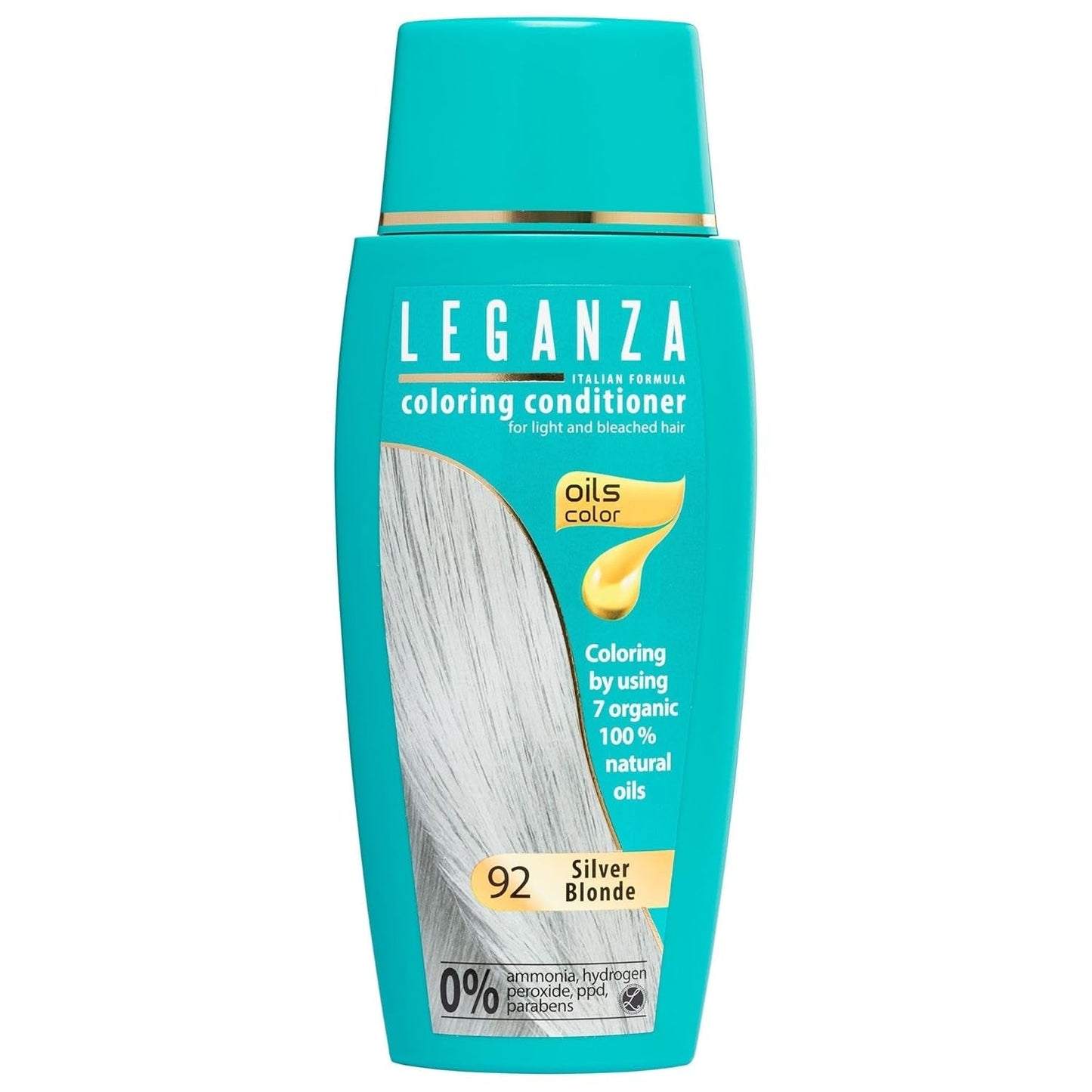 Leganza Natuurlijke Balsem Haarverf Kleur 71 Café Latte | Haarverf zonder ammoniak | Verrijkt met 7 natuurlijke oliën | 150 ml Naty Shop Haarverf 92 Zilverblond