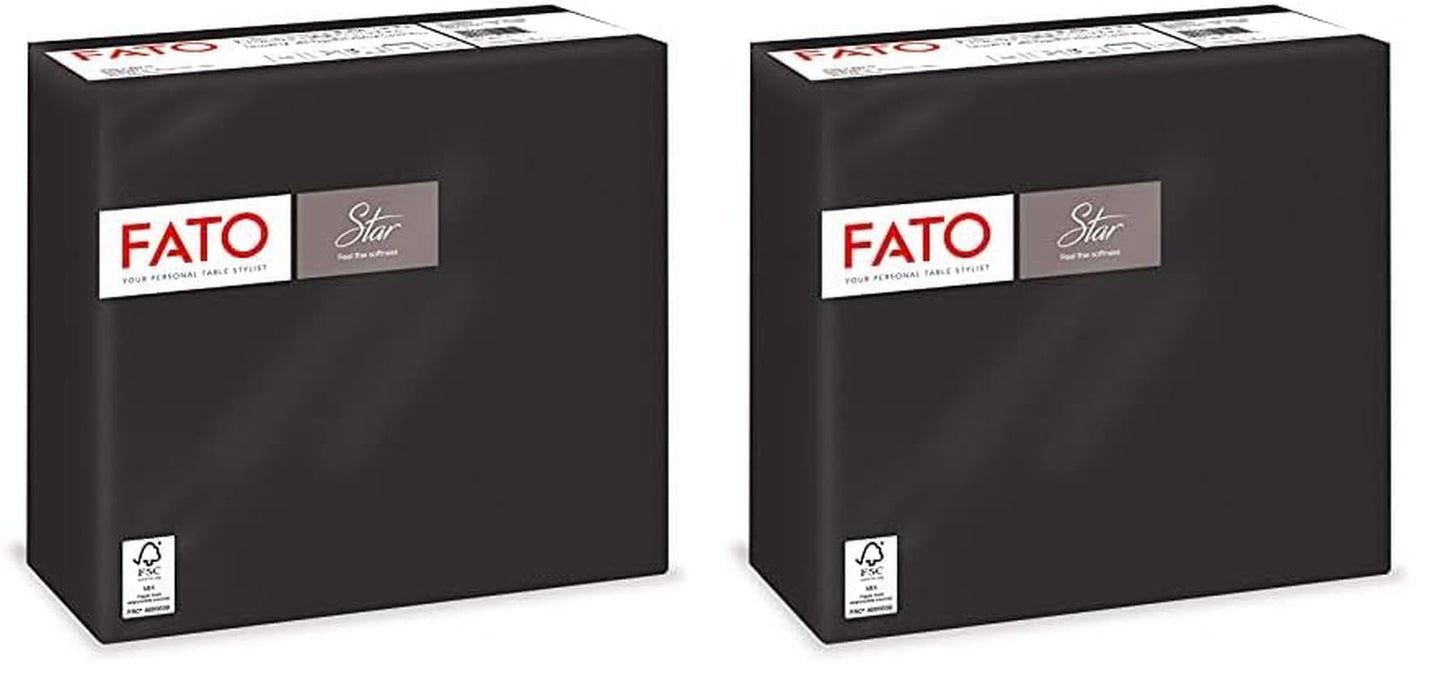 - Zachtheid en zachtheid Wegwerp papieren zakdoekjes 40 stuks zakdoekjes Afmeting 38X38 Gevouwen 4 2-laags zwarte kleur 100% puur cellulosepapier Fsc-gecertificeerd (2 stuks)