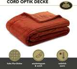 Gözze - Comfortabele en zachte deken in corduroy-look, 1620G/stuk, 150 X 200 Cm - kaneel Bedden en dekens Besuche den Gözze-Store
