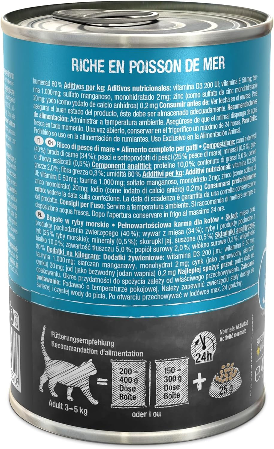 LEONARDO Natvoer [6x400g Zeevruchten] | Natgraanvrij kattenvoer | Compleet natvoer in blik