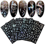 9 Blatt Nagelsticker Weihnachten Nagelaufkleber Selbstklebend Weiß Rentier Schneemann Nail Art Sticker Decoratie Nageldesign Zubehör