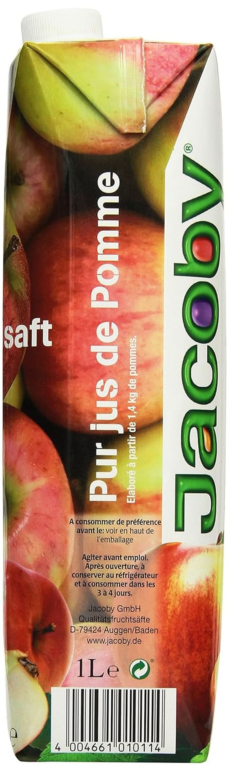 Jacoby 100% helder appelsap, 6 x 1 liter Alcoholvrije dranken Naty Shop