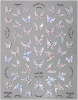 Glanzende Aurora Shell Schmetterling Nagelsticker Selbstklebend,Erleichterung Schmetterlinge Nail Sticker Rosa Laser Schmetterling Nagelaufkleber Für Frauen Nageldesign Zubehör Nagel Zubehör Nail Art