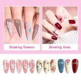 Sullarpek Nail Art Liner Pinsel, 5 Stück Profi Detail Fine Nails Gel Nails Brush, Nagel Pinsel Dünn Für Beauty Frauen Nagelstudio (5 Größen, Rosa)