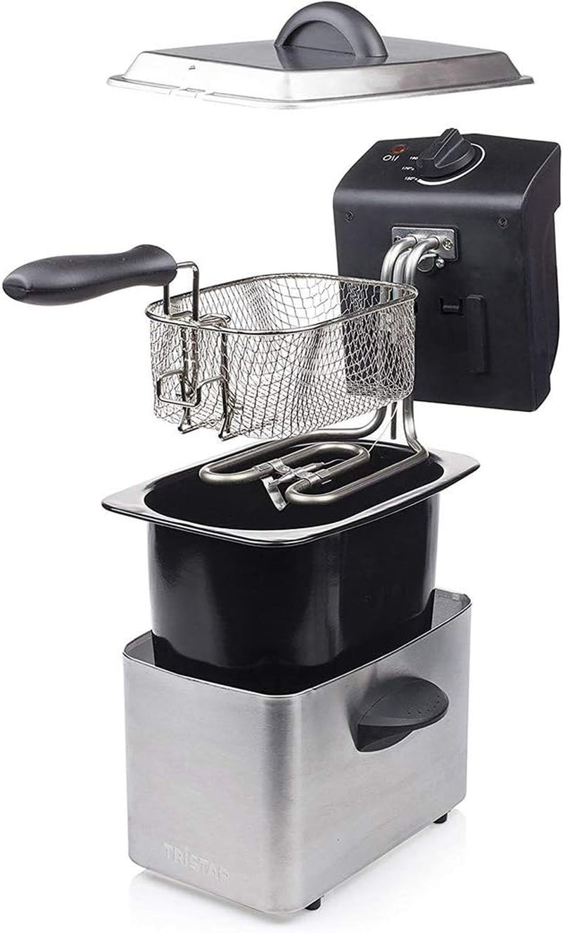Tristar RVS friteuse - Met 2 liter inhoud, koudezonefunctie en regelbare thermostaat tot 190°C, FR-6919, zilver Apparaten Naty Shop