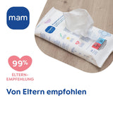 MAM maandverband 3-pack (3 x 24 stuks), schoonmaakdoekjes voor medische hulpmiddelen en babyaccessoires, antibacteriële en viruseffectieve maandverbanden