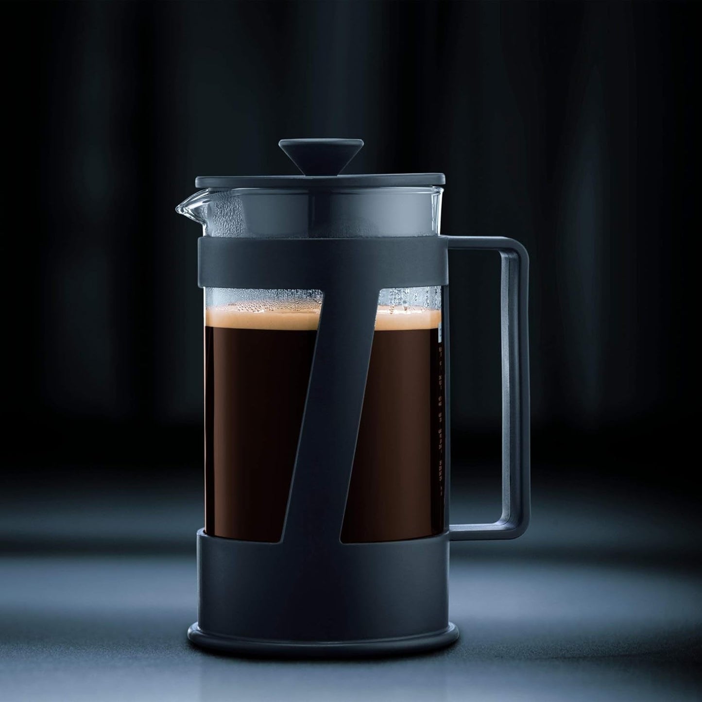 Bodum CREMA koffiezetapparaat (French Press-systeem, permanent roestvrijstalen filter, veiligheidsdop, 0,5 liter) zwart