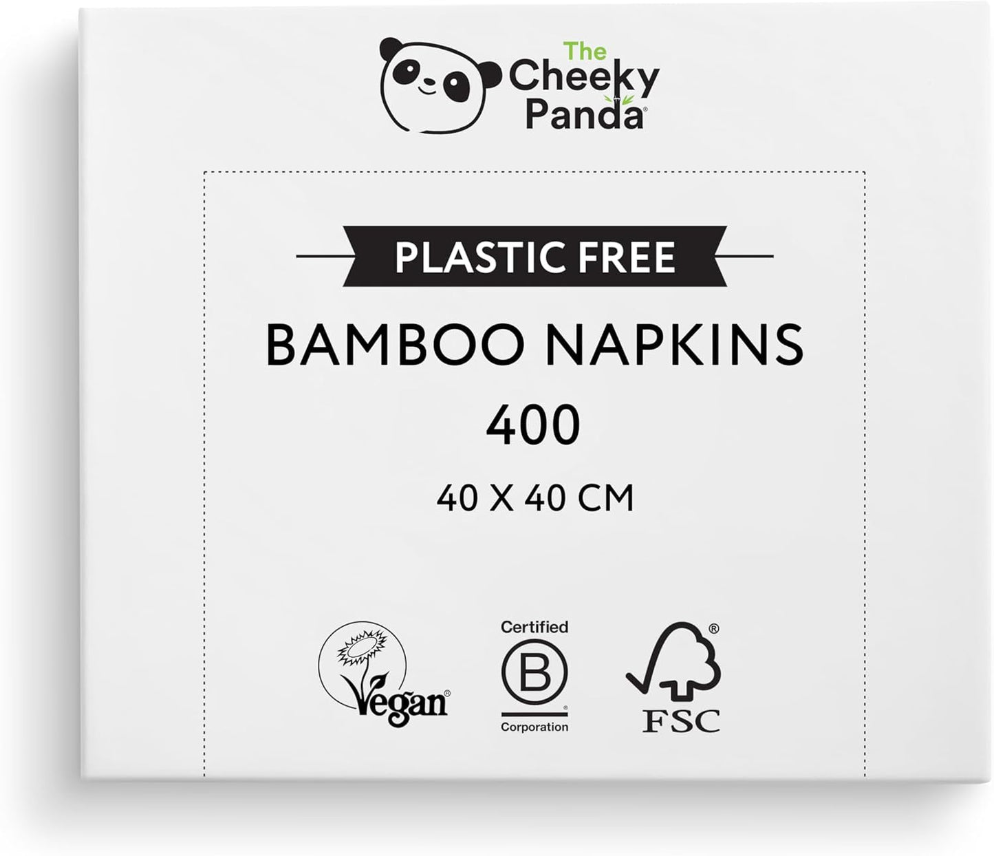 De Cheeky Panda Bamboe Cocktail Servetten | witte servetten 100 stuks papieren servetten