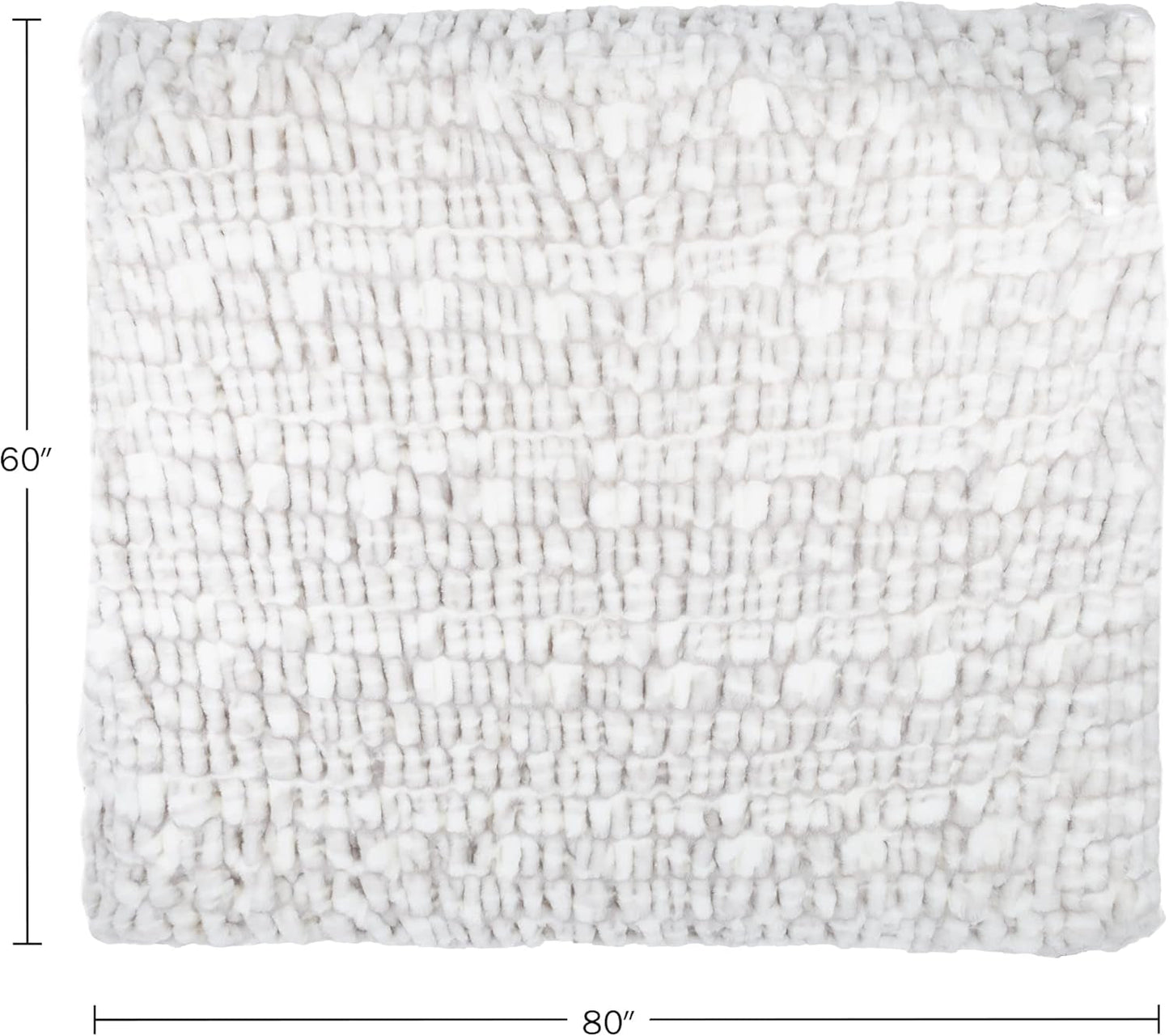 Lavish Home Oversized Gerüschte namaakbontdeken, 152,4 x 203,2 cm, jacquard namaakbont, queensize plaid voor bedden en banken, grijze bedden en dekens Lavish Home