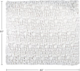 Lavish Home Oversized Gerüschte namaakbontdeken, 152,4 x 203,2 cm, jacquard namaakbont, queensize plaid voor bedden en banken, grijze bedden en dekens Lavish Home