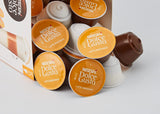 NESCAFÉ Dolce Gusto Latte Macchiato Vorratsbox 90 Kaffeekapsels & Flat White, 48 Kaffeekapsels, Arabica en Robusta Bohnen