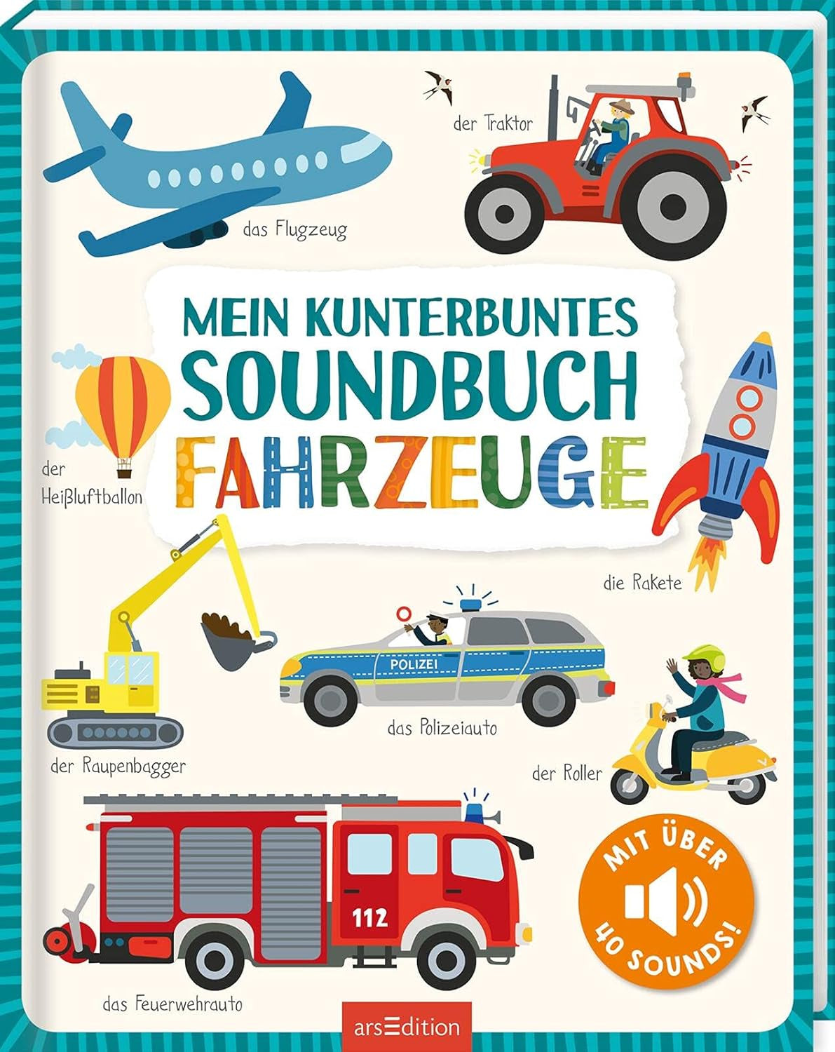 Mijn kleurboek met geluiden - Voertuigen: met meer dan 40 geluiden | Hoogwaardig geluidsboek met realistische voertuiggeluiden voor kinderen vanaf 24 maanden Baby Toys Naty Shop