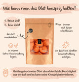 Gevriesdroogde abrikozen BRIX | Natuurlijke, gedroogde abrikozen 85 g | Great Taste Award voor gedroogd fruit, gedroogd | Niet-GMO, glutenvrij, veganistisch, geconserveerde vitaminen Naty Shop gedehydrateerde producten