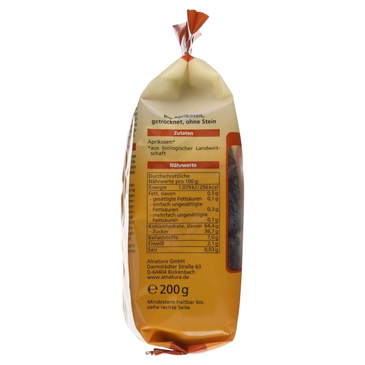 Gedroogde biologische abrikozen, pitloos, 200 g Naty Shop gedehydrateerde producten