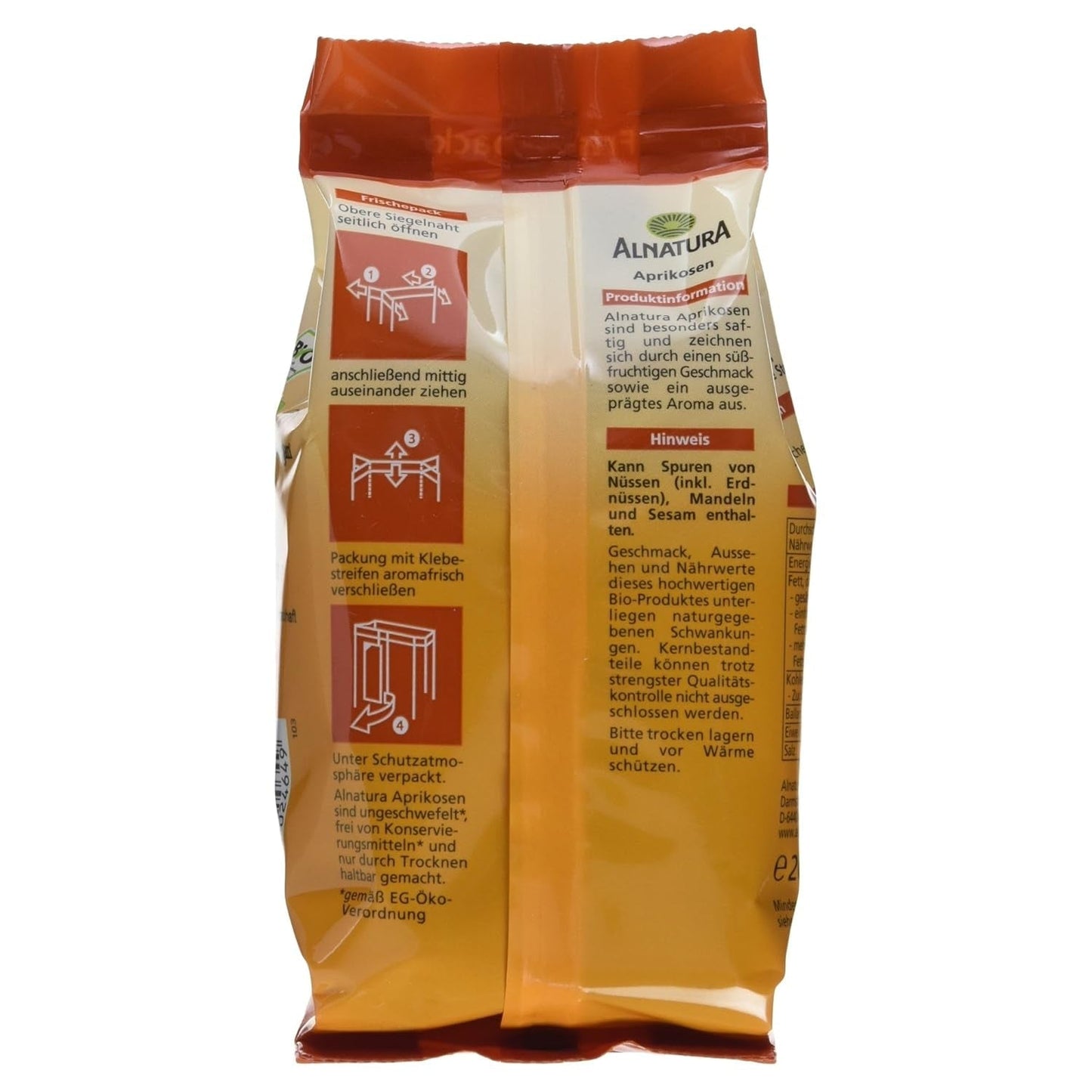 Gedroogde biologische abrikozen, pitloos, 200 g Naty Shop gedehydrateerde producten