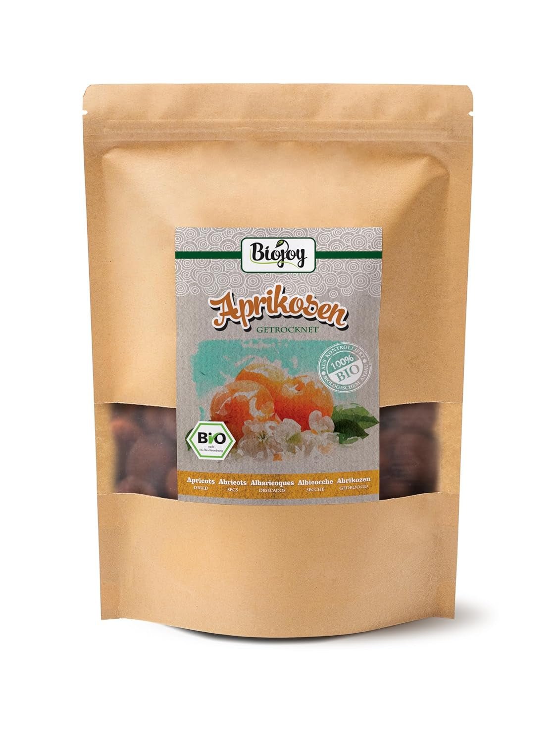 Biojoy gedroogde abrikozen (500 g), ongezwaveld Gedroogde producten Mijn winkel 1 kg (1 verpakking)