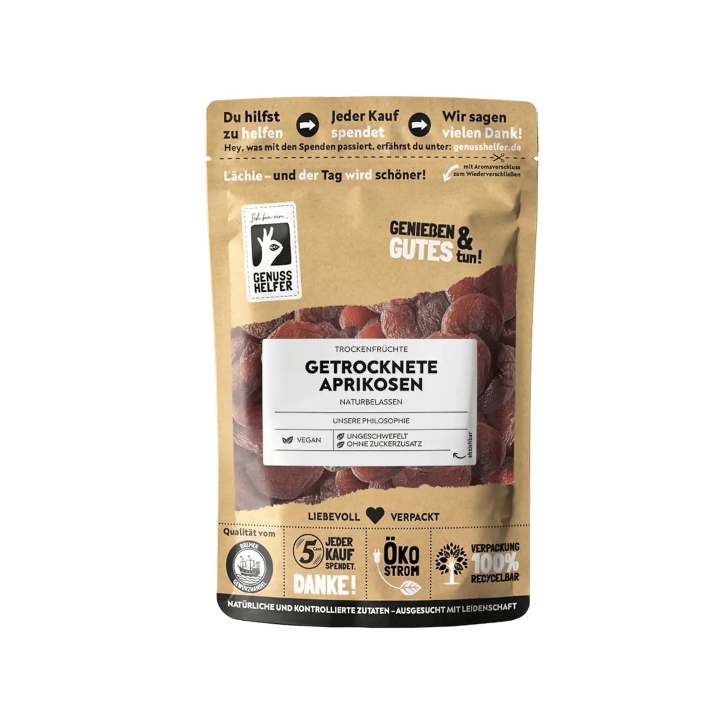 Bremer Gewürzhandel gedroogde abrikozen, gedroogd fruit zonder toegevoegde suiker en ongezwaveld, 1kg Gedroogde producten Naty Shop 250 G