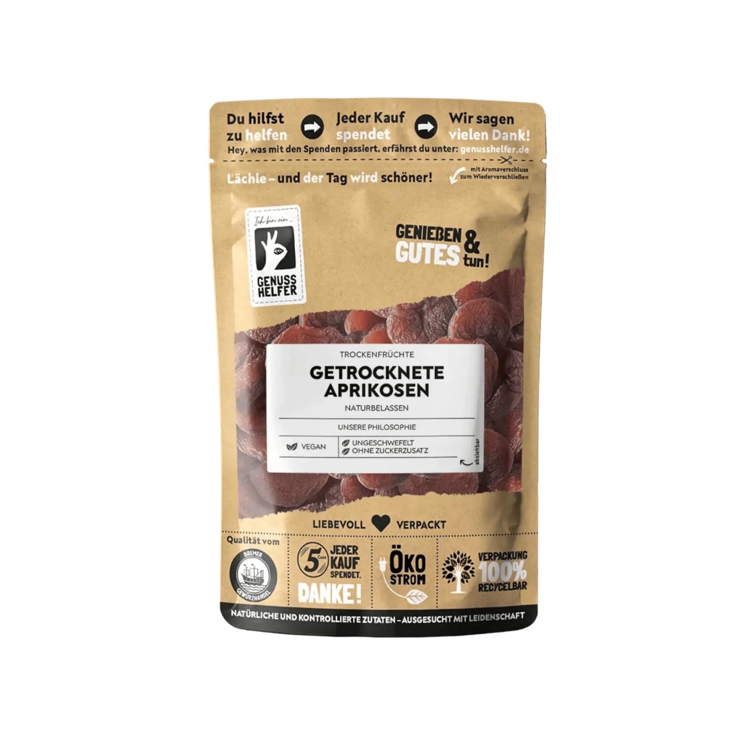Bremer Gewürzhandel gedroogde abrikozen, gedroogd fruit zonder toegevoegde suiker en ongezwaveld, 1kg Gedroogde producten Naty Shop 250 G
