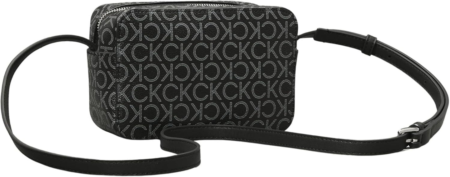 Calvin Klein damesschoudertas Ck Must Camera Bag Mono Klein, zwart (Black Mono), natuurlijke maat Damestassen Naty Shop