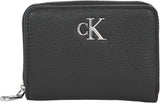 Calvin Klein Damesportemonnee Minimal Monogram Rits Rond Klein, Zwart (Zwart), One Size Portemonnee Dames Naty Shop Standaardtitel