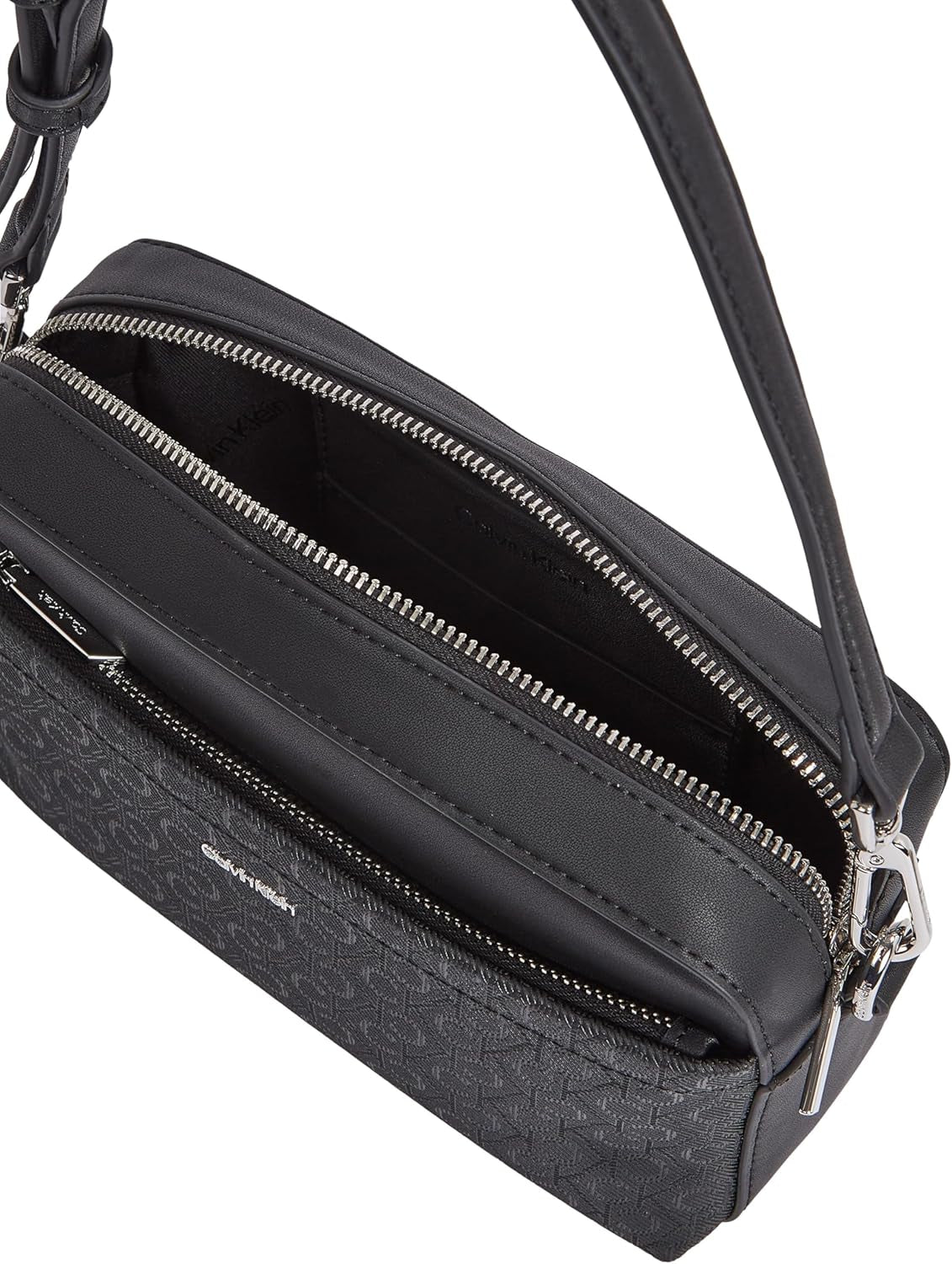 Calvin Klein schoudertas voor dames Must cameratas Mono brede schouderband, zwart (Ck Black), levensgrote damestassen Naty Shop