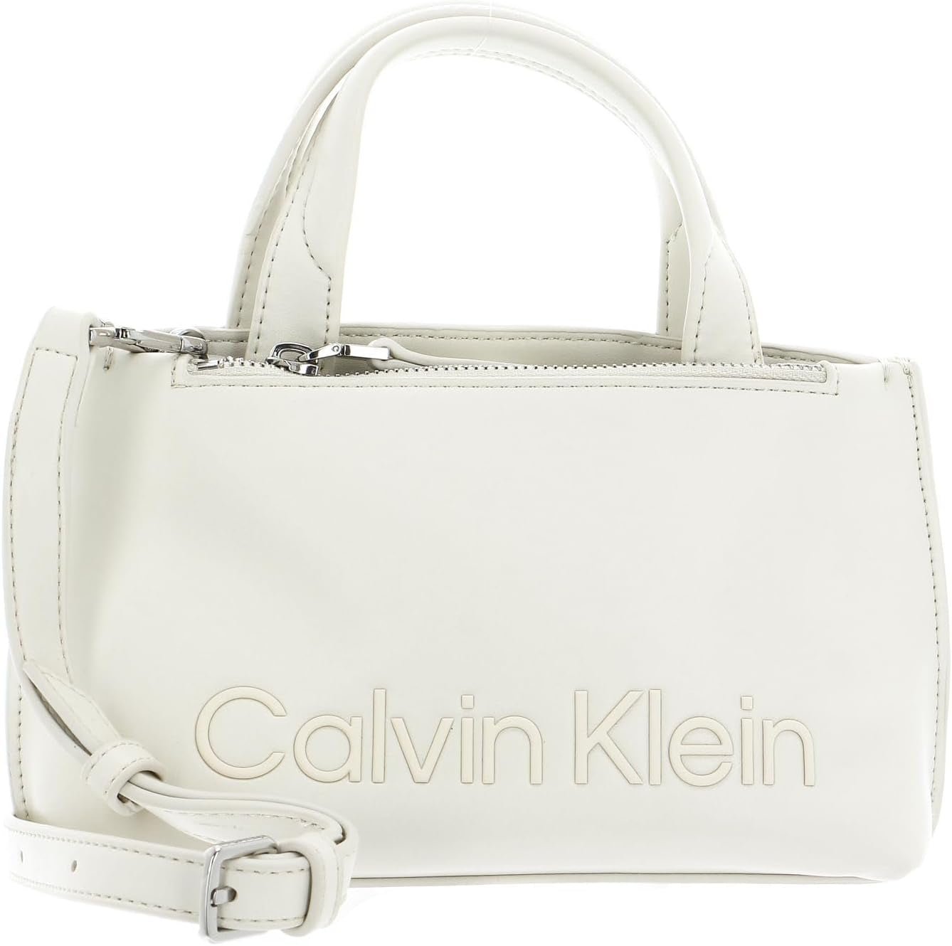 Calvin Klein Dames Ck Set Mini Tote K60k610167 Tote Bag Damestassen Naty Shop Wit (Donker Ecru)