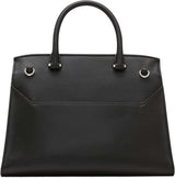 Calvin Klein Dames Turn Lock Satchel - 2 in 1, Veganistisch Leer, 3 Zakken Becky Turnlock Schoudertas, Zwart/Zilver Damestassen Naty Shop