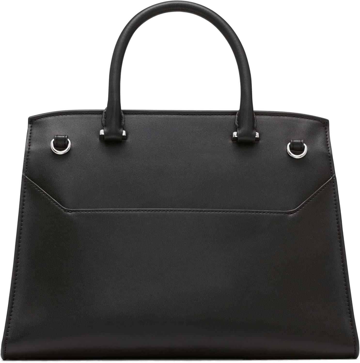 Calvin Klein Dames Turn Lock Satchel - 2 in 1, Veganistisch Leer, 3 Zakken Becky Turnlock Schoudertas, Zwart/Zilver Damestassen Naty Shop