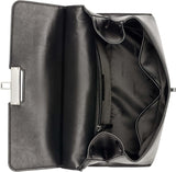 Calvin Klein Dames Turn Lock Satchel - 2 in 1, Veganistisch Leer, 3 Zakken Becky Turnlock Schoudertas, Zwart/Zilver Damestassen Naty Shop