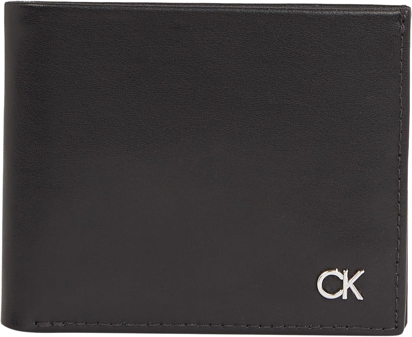 Calvin Klein METAL CK BIFOLD 6CC W/BILL herenportemonnee, zwart (Ck zwart), OS herenportemonnee Naty Shop standaardtitel