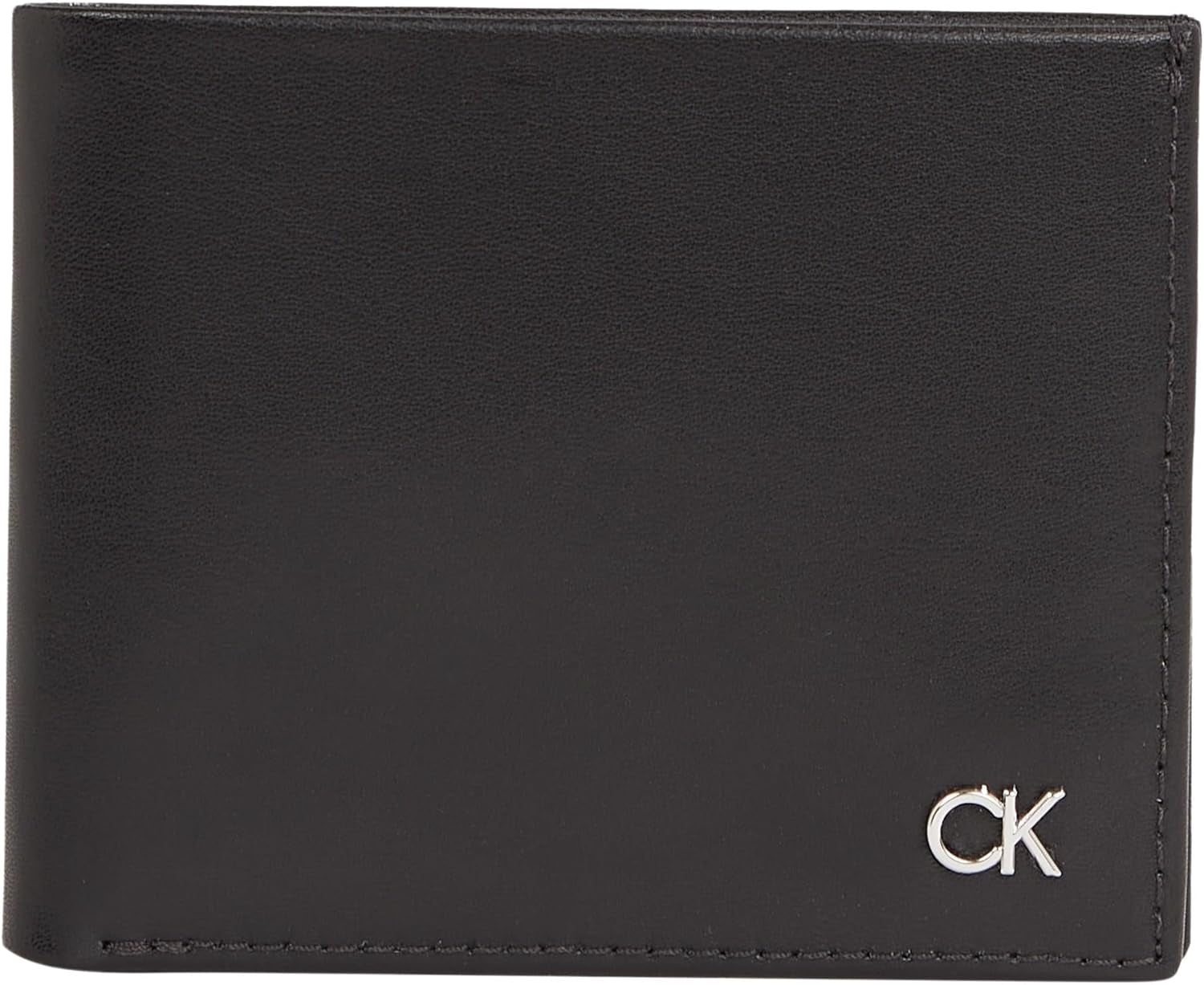 Calvin Klein METAL CK BIFOLD 6CC W/BILL herenportemonnee, zwart (Ck zwart), OS herenportemonnee Naty Shop standaardtitel